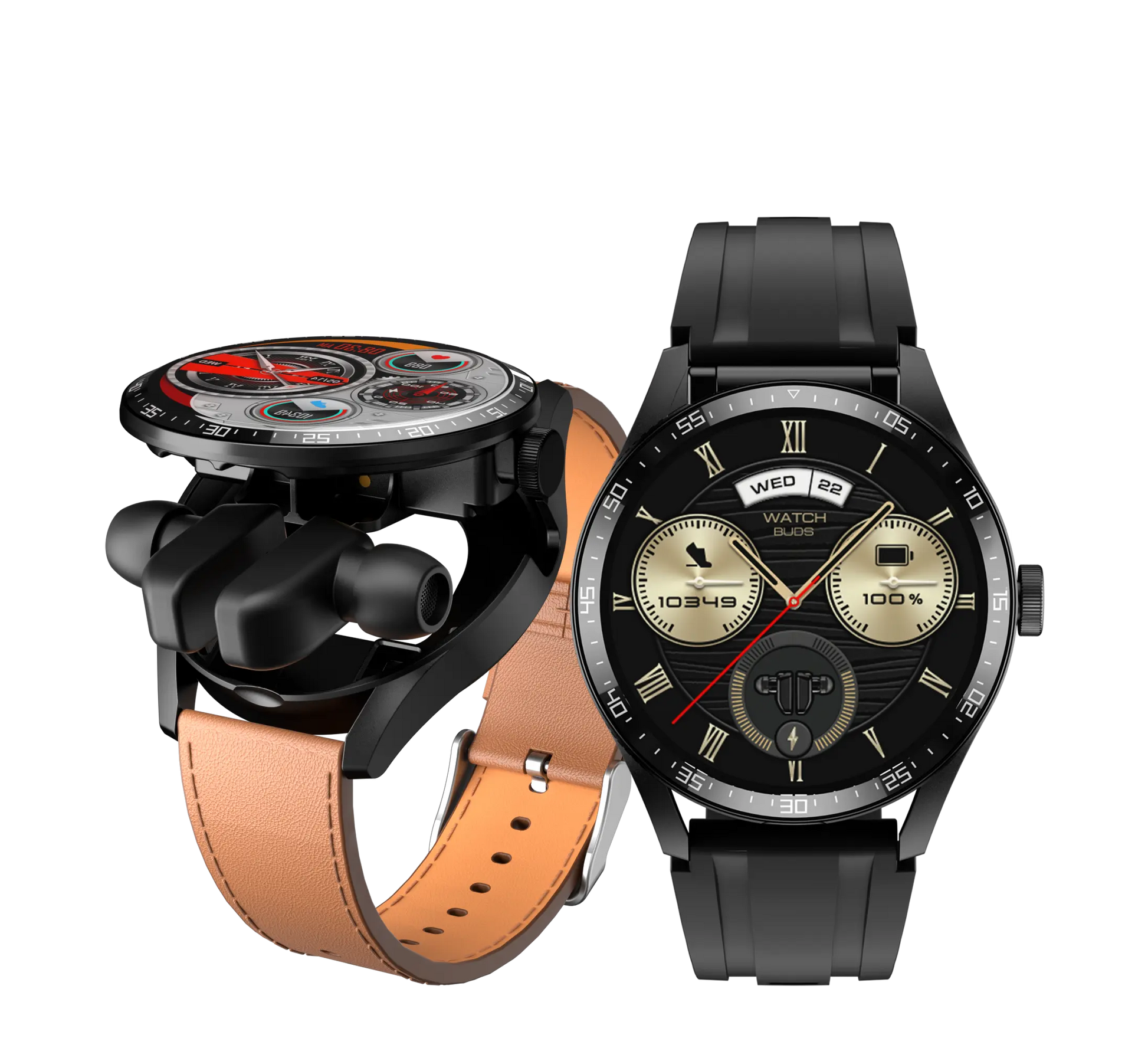PowerBand GT5: 2-in-1 Smartwatch with Built-in Wireless Earbuds