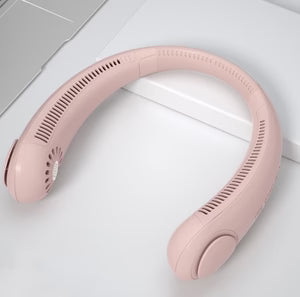 Portable Vaneless Neck Fan - Wearable USB Rechargeable Fan for Travel & Outdoor
